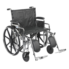 Drive Medical Sentra Extra Heavy Duty Wheelchair, Detachable Desk Arms, Elevating Leg Rests, 24