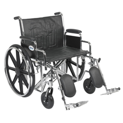 Drive Medical Sentra EC Heavy Duty Wheelchair, Detachable Desk Arms, Elevating Leg Rests, 24