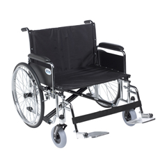 Drive Medical Sentra EC Heavy Duty Extra Wide Wheelchair, Detachable Full Arms, Swing away Footrests, 26