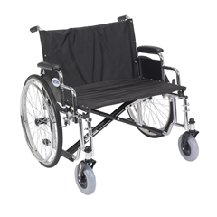 Drive Medical Sentra EC Heavy Duty Extra Wide Wheelchair, Detachable Desk Arms, 28