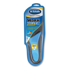 Schering Plough Comfort and Energy Work Massaging Gel Insoles, Men Sizes 8 to 14, Black/Blue, Pair