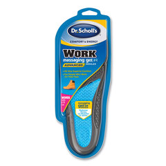 Schering Plough Comfort and Energy Work Massaging Gel Insoles, Women Sizes 6 to 11, Black/Blue, Pair