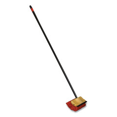 Diversey Bi-Level Floor Scrub Brush, Red Polypropylene Bristles, 10