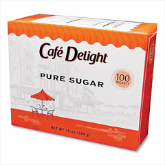 Diamond Crystal Pure Sugar Packets, 0.10 oz Packet, 100 Packets/Box