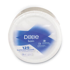 Dixie Paper Dinnerware, Plates, White, 8.5