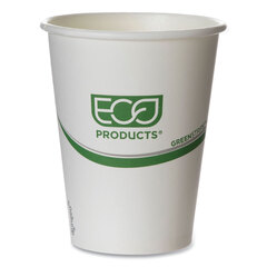 Eco-Products GreenStripe Renewable & Compostable Hot Cups - 12 oz., 50/PK, 20 PK/CT