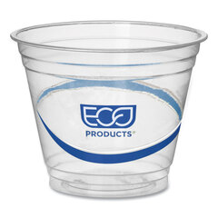 Eco-Products BlueStripe 25% Recycled Content Cold Cups, 9 oz, Clear/Blue, 50/Pack, 20 Packs/Carton