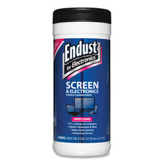 Endust For Electronics Antistatic Cleaning Wipes, Premoistened, 5 x 7, Clean Scent, 70/Canister