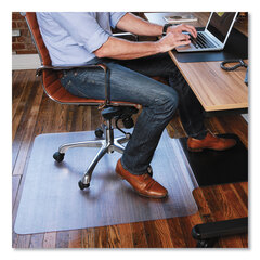 E.S. Robbins Sit or Stand Mat for Carpet or Hard Floors, 36 x 53 with Lip, Clear/Black