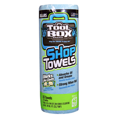 Sellars TOOLBOX Blue Shop Towels, 1-Ply, 11 x 9.4, Blue, 55 Sheets/Roll, 30 Rolls/Carton