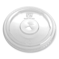 Fabri-Kal Greenware Cold Drink Lids, X-Slot, Fits 12 oz to 20 oz Cup, Clear, 1,000/Carton