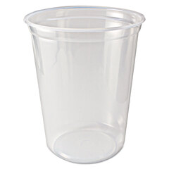 Fabri-Kal Microwavable Deli Containers, 32 oz, 4.6 Diameter x 5.6 h, Clear, Plastic, 500/Carton