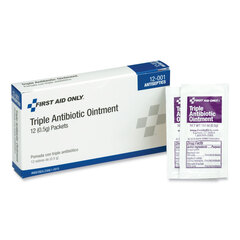 First Aid Only First Aid Kit Refill Triple Antibiotic Ointment, Packet, 12/Box