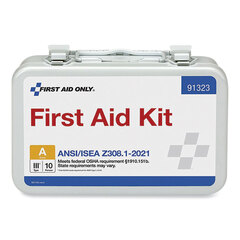 First Aid Only ANSI 2021 First Aid Kit for 10 People, 76 Pieces, Metal Case