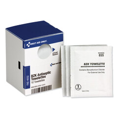 First Aid Only Antiseptic Cleansing Wipes, 10/Box