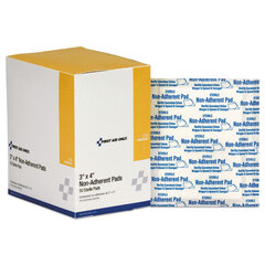 First Aid Only Refill for SmartCompliance General Business Cabinet, Non-Adherent Pads, 3 x 4 ,50/Box