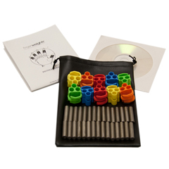 Fabrication Enterprises Fingerweights Finger Exerciser - 10 Adjustable Weight Set, Multi-Colored