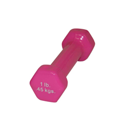 Fabrication Enterprises CanDo&reg; Vinyl Coated Dumbbell - 1 lb. - Pink, Each