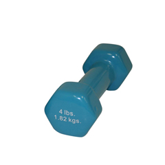Fabrication Enterprises CanDo&reg; Vinyl Coated Dumbbell - 4 lb. - Light Blue, Each