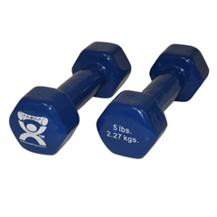 Fabrication Enterprises CanDo&reg; Vinyl Coated Dumbbell - 5 lb. - Blue, Pair