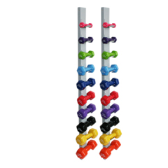 Fabrication Enterprises CanDo&reg; Vinyl Coated Dumbbell - 20-Piece Set with 2 Wall Racks - 2 Each 1, 2, 3, 4, 5, 6, 7, 8, 9, 10