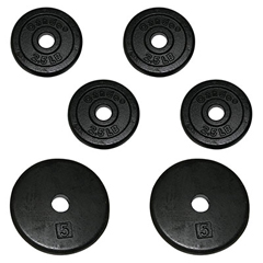 FNT10-0613 - Fabrication Enterprises - Iron Disc Weight Plates - 20 lb. Set (4 Each: 2.5 lb. Weights and 2 Each: 5 lb. Weights)
