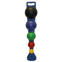 Fabrication Enterprises CanDo&reg; MVP&reg; Balance System - 5-Ball Set with Wall Rack (1 Each: Yellow, Red, Green, Blue, Black)
