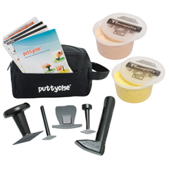 Fabrication Enterprises Puttycise&reg; Theraputty&reg; Tool - 5-Tool Set with 2 x 1 lb. Putties, Easy (Tan and Yellow), with Bag