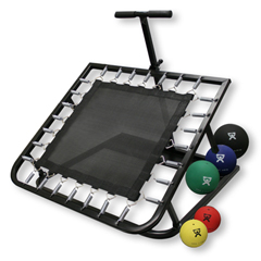 Fabrication Enterprises Adjustable Ball Rebounder - Set with Rectangular Rebounder, 5-Balls (1 Each: 2,4,7,11,15 lb)