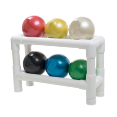 Fabrication Enterprises Thera-Band&reg; Soft Weights™ Ball - 6-Piece Set (1 Each: Tan, Yellow, Red, Green, Blue, Black), with 2-Tier Rack