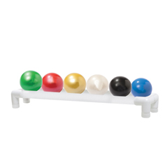 Fabrication Enterprises Thera-Band&reg; Soft Weights™ Ball - 6-Piece Set (1 Each: Tan, Yellow, Red, Green, Blue, Black), with 1-Tier Rack