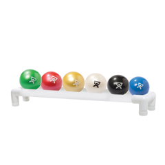 Fabrication Enterprises CanDo&reg; WaTE™ Ball - Hand-Held Size - 6-Piece Set (1 Each: Tan, Yellow, Red, Green, Blue, Black), with 1-Tier Rack