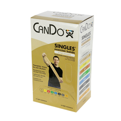 Fabrication Enterprises CanDo Low Powder Exercise Band - box of 30, 5' length - Tan - xx-light
