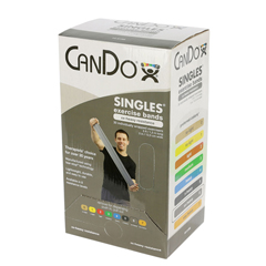 Fabrication Enterprises CanDo Low Powder Exercise Band - box of 30, 5' length - Silver - xx-heavy