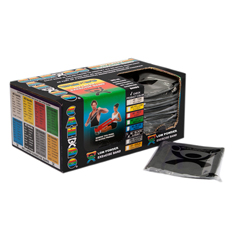 Fabrication Enterprises CanDo&reg; Low Powder Exercise Band - Box of 40, 4' Length - Black - x-Heavy