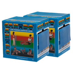 Fabrication Enterprises CanDo&reg; Low Powder Exercise Band - Twin-Pak&reg; - 100 Yard (2 x 50 Yard Rolls) - Blue - Heavy
