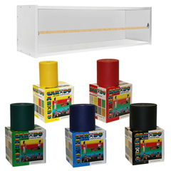 Fabrication Enterprises Cando Dispens-A-Band Exercise Band Rack, Wood, 5 Rolls, Including: 5 X 50 Yard Cando Latex Free Set (Yellow, Red, Green, Blue, Black)