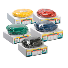 Fabrication Enterprises CanDo&reg; Latex Free Exercise Tubing - 100' Dispenser Rolls, 5-Piece Set (1 Each: Yellow, Red, Green, Blue, Black)