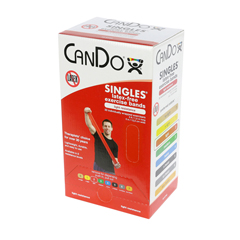 Fabrication Enterprises CanDo Latex Free Exercise Band - box of 30, 5' length - Red - light