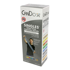 Fabrication Enterprises CanDo Latex Free Exercise Band - box of 30, 5' length - Silver - xx-heavy