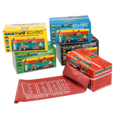 Fabrication Enterprises CanDo&reg; Accuforce™ Exercise Band - 6 Yard Rolls, 5-Piece Set (1 Each: Yellow, Red, Green, Blue, Black)