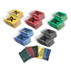 Fabrication Enterprises CanDo&reg; Accuforce™ Exercise Band - Boxes of 40, 4' Lengths, 5-Piece Set (1 Each: Yellow, Red, Green, Blue, Black)