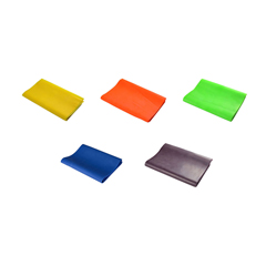 Fabrication Enterprises Val-U-Band Resistance Bands, Pre-Cut Strips, 5', 5-Piece Set, 1 Each Of Peach, Orange, Lime, Blueberry, Plum, Latex-Free