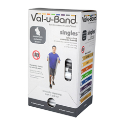 Fabrication Enterprises Val-U-Band Resistance Bands, Pre-Cut Strip, 5', Mushroom-Level 6/7, Case Of 30, Latex-Free