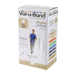 Fabrication Enterprises Val-U-Band Resistance Bands, Pre-Cut Strip, 5', Pear-Level 0/7, Case Of 30, Contains Latex