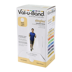 Fabrication Enterprises Val-U-Band Resistance Bands, Pre-Cut Strip, 5', Peach-Level 1/7, Case Of 30, Contains Latex