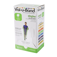Fabrication Enterprises Val-U-Band Resistance Bands, Pre-Cut Strip, 5', Lime-Level 3/7, Case Of 30, Contains Latex