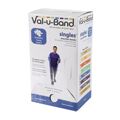Fabrication Enterprises Val-U-Band Resistance Bands, Pre-Cut Strip, 5', Blueberry-Level 4/7, Case Of 30, Contains Latex