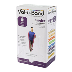 Fabrication Enterprises Val-U-Band Resistance Bands, Pre-Cut Strip, 5', Plum-Level 5/7, Case Of 30, Contains Latex