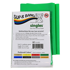 Fabrication Enterprises Sup-R Band&reg; Latex Free Exercise Band - 5 Foot Singles&reg;, Green - Medium